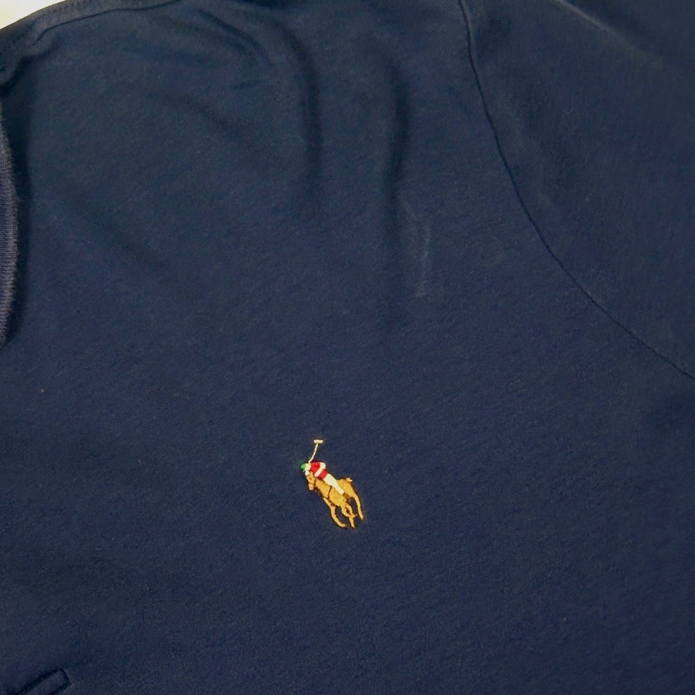 Polo Ralph Lauren Polo Shirt Mens L Classic Fit 100% Soft Cotton Navy Golf Large - Picture 7 of 8